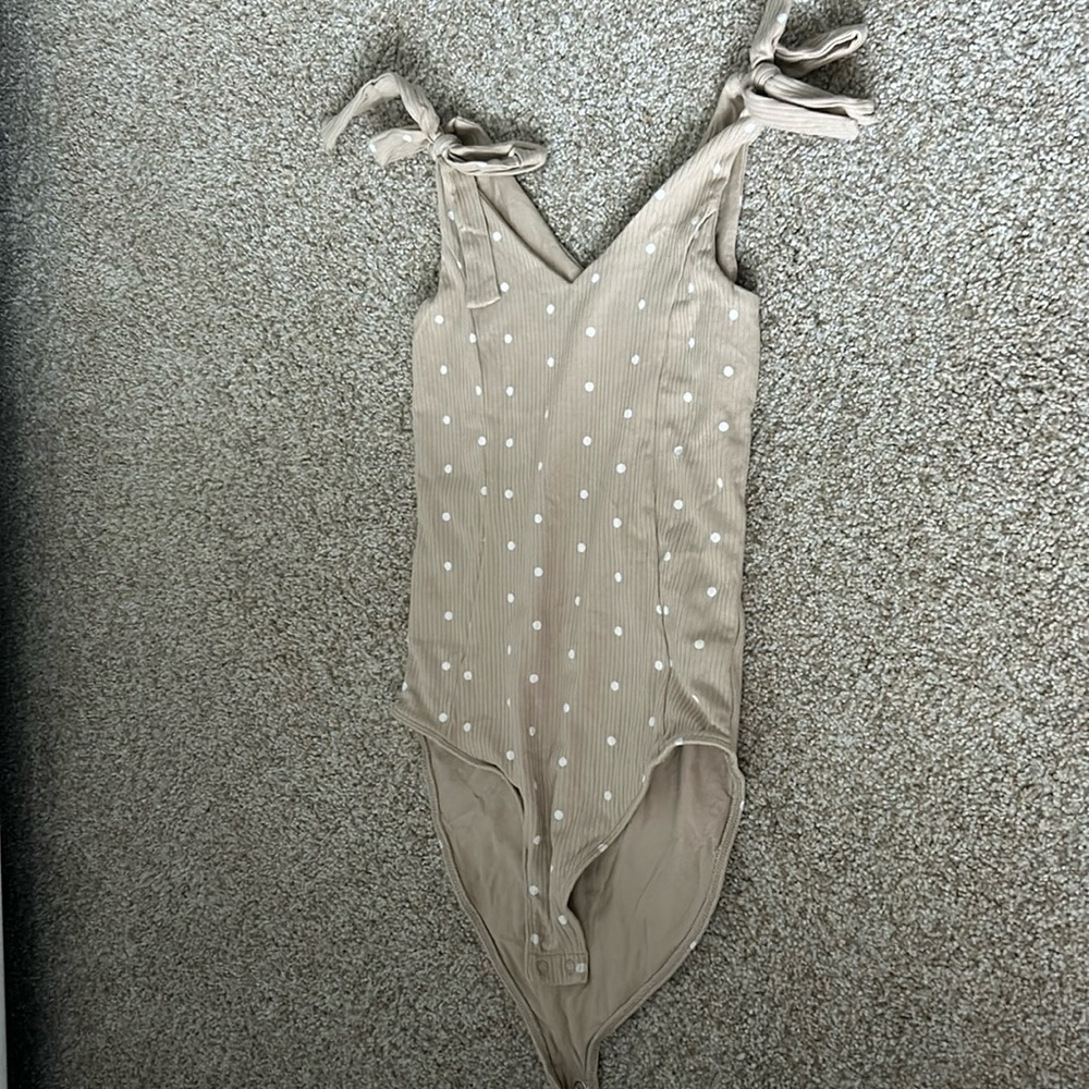 Beige Body suit- polka dot
